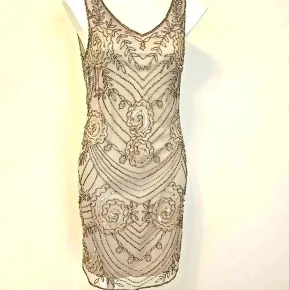 PRELUDE 💯 Rayon Beaded Sequin Evening Dress Size 4 - Picture 4 of 14